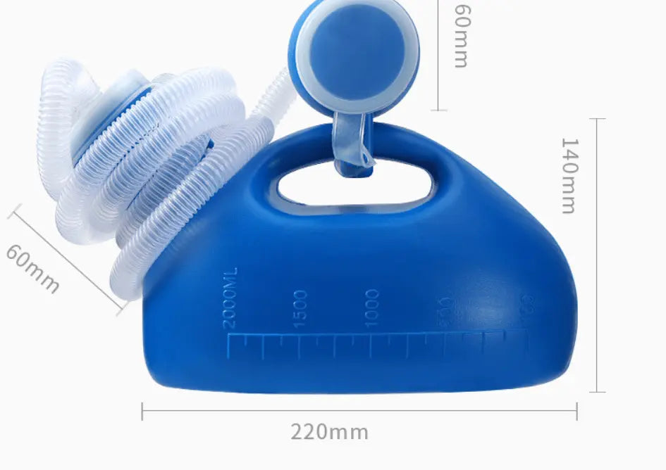 Portable Male Urinal with Hose 2000 ml Capacity
