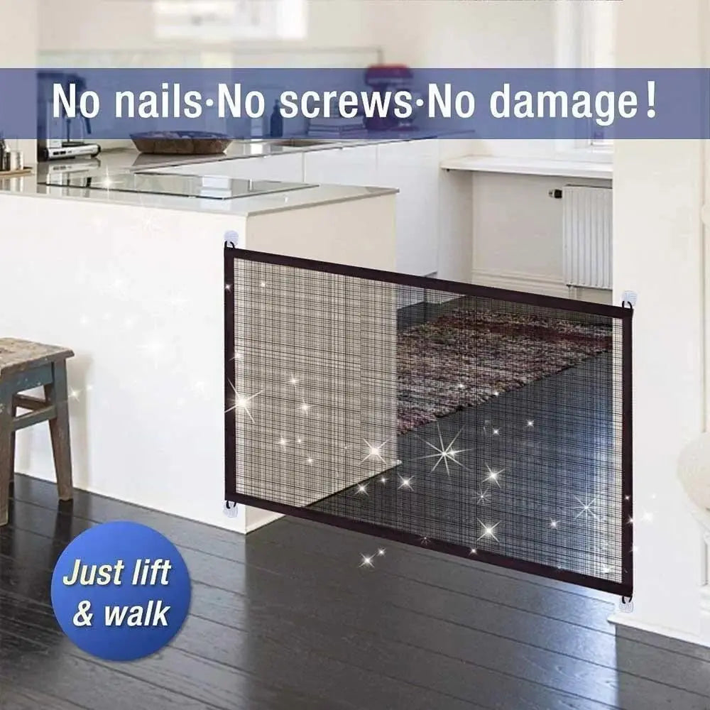 Portable Mesh Pet Safety Gate for Doorways and Stairs