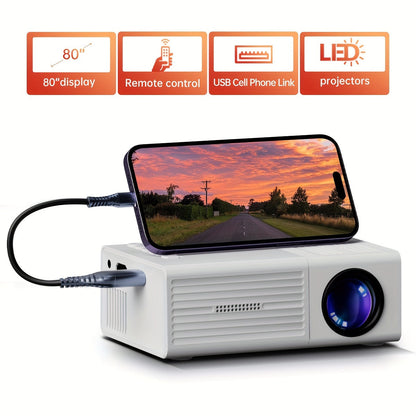 Portable Mini Projector 3000 Lumen with HDMI and USB