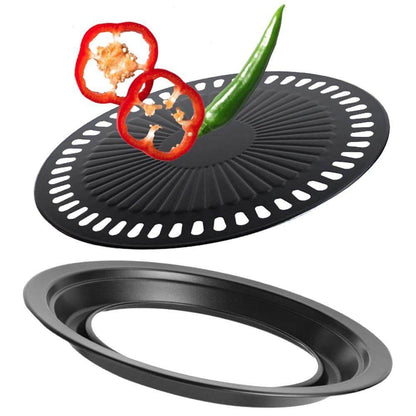 Portable Non Stick BBQ Grill Pan for Stove Top Cooking