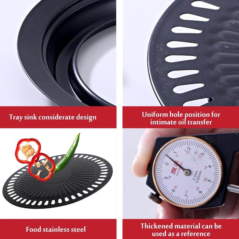 Portable Non Stick BBQ Grill Pan for Stove Top Cooking