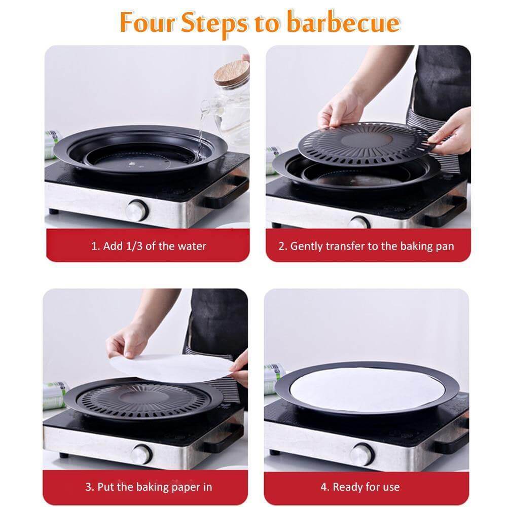 Portable Non Stick BBQ Grill Pan for Stove Top Cooking