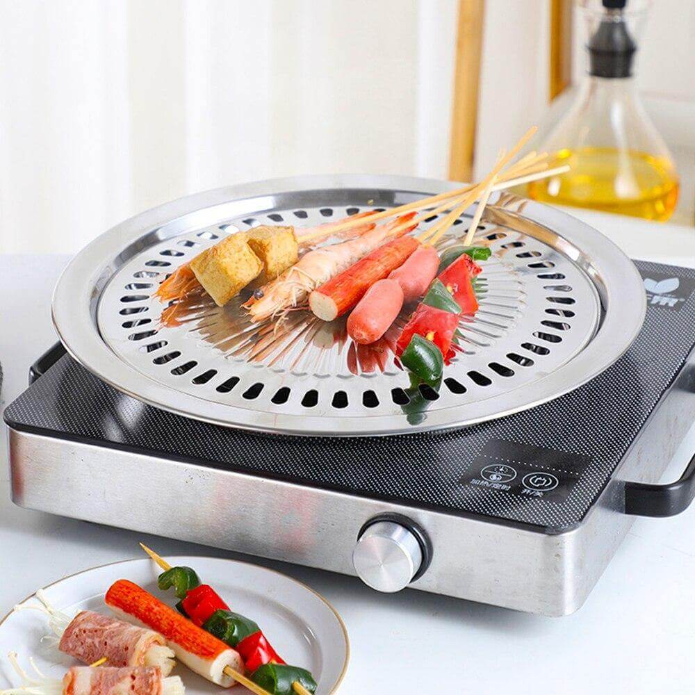 Portable Non Stick BBQ Grill Pan for Stove Top Cooking