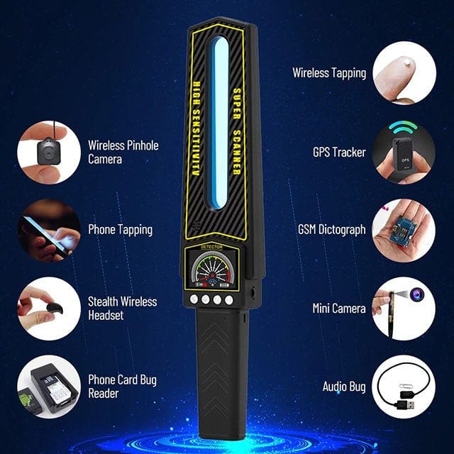 Portable RF Signal Detector Hidden Camera and GPS Tracker Scanner