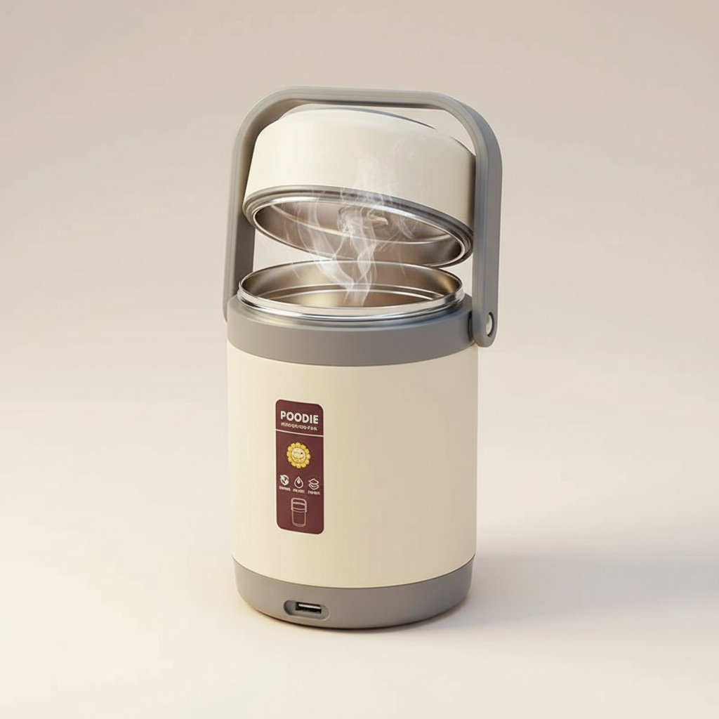 Portable USB Heated Lunch Box with Stainless Steel Container