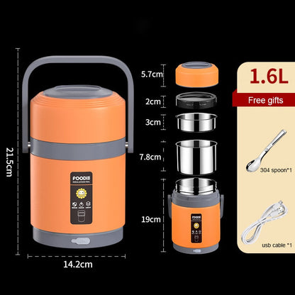 Portable USB Heated Lunch Box with Stainless Steel Container