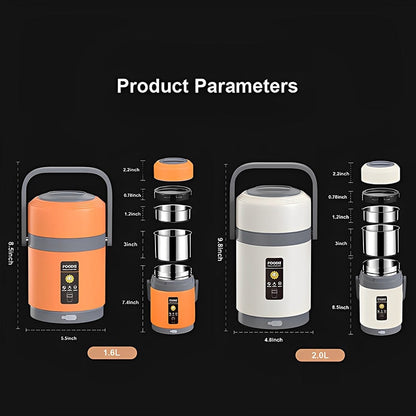 Portable USB Heated Lunch Box with Stainless Steel Container