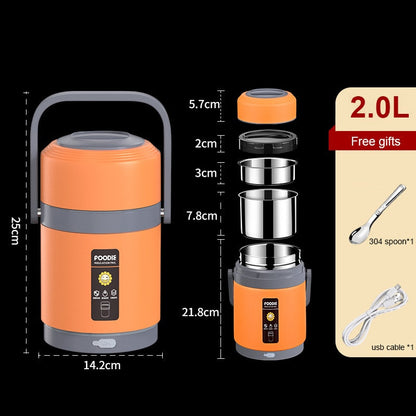Portable USB Heated Lunch Box with Stainless Steel Container