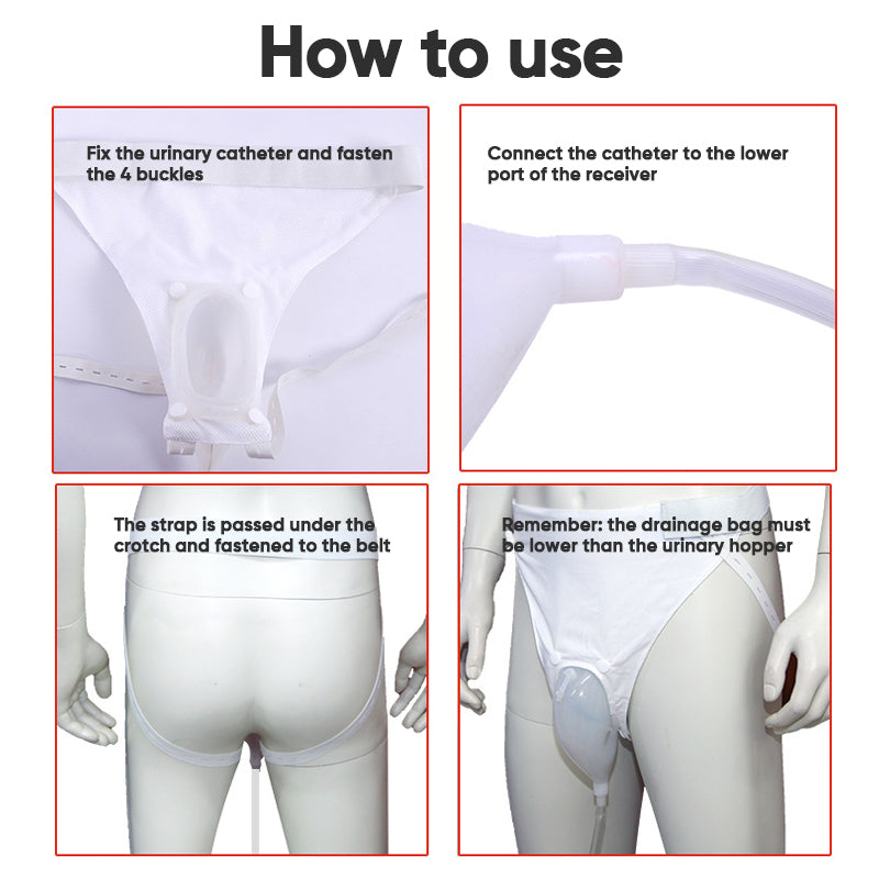 Portable Wearable Urinal Collection System with 1000ml Bag