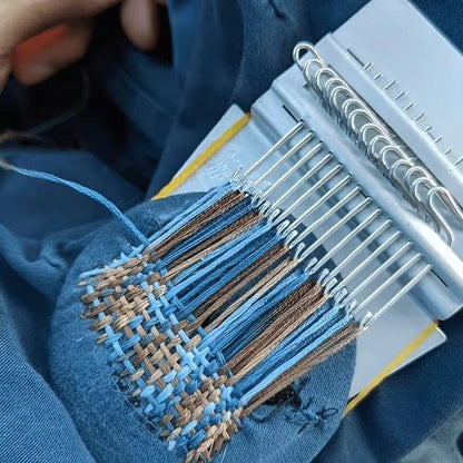 Portable Weaving Loom Tool Kit for Fabric Repair and Visible Mending