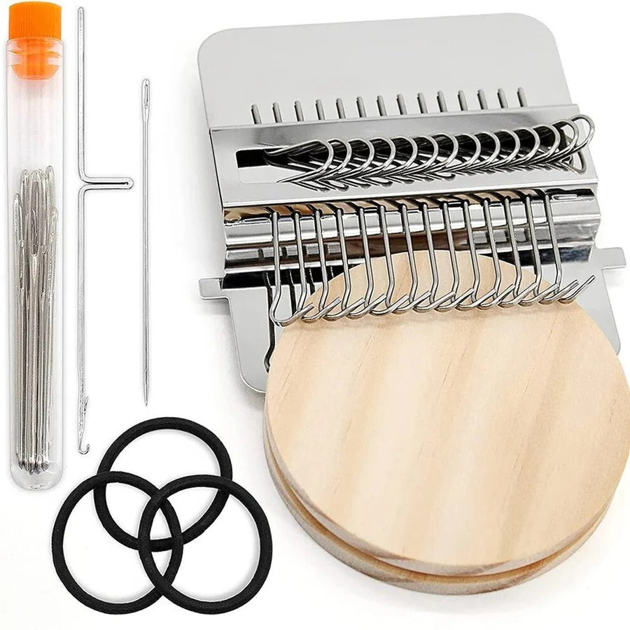 Portable Weaving Loom Tool Kit for Fabric Repair and Visible Mending
