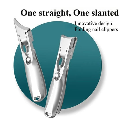 Precision Nail Clippers with Straight and Angled Cutting Edge