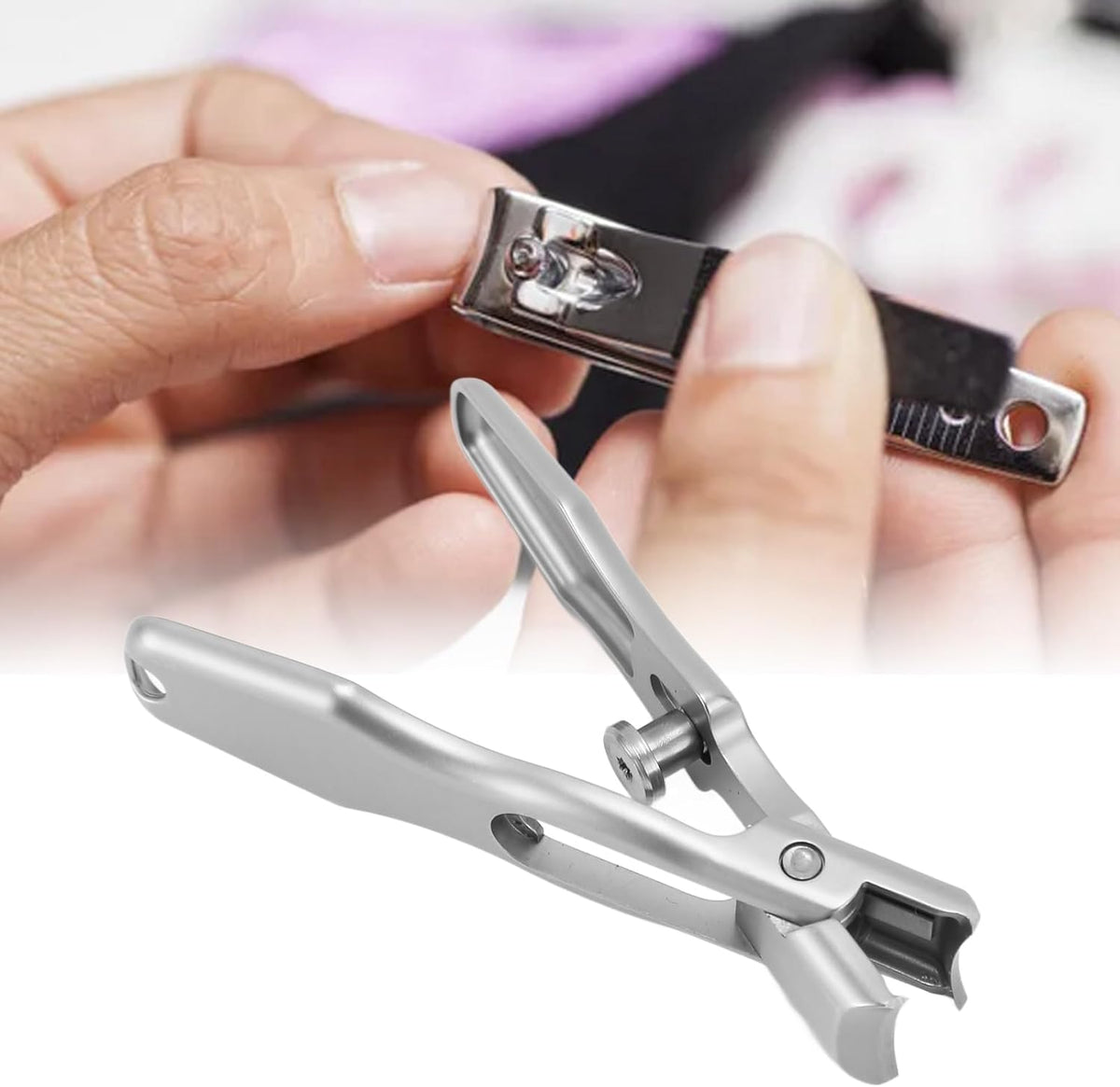 Precision Nail Clippers with Straight and Angled Cutting Edge