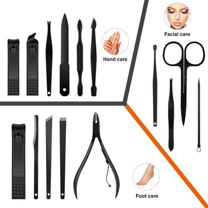 Professional 15 Piece Manicure and Pedicure Grooming Kit