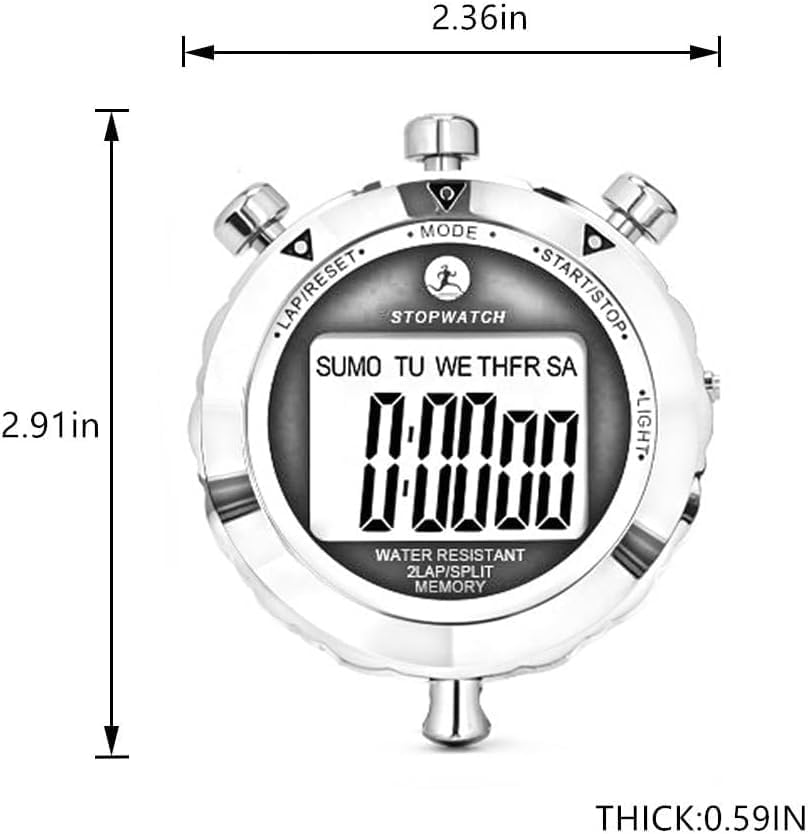 Professional Digital Stopwatch LCD Sports Timer with Strap