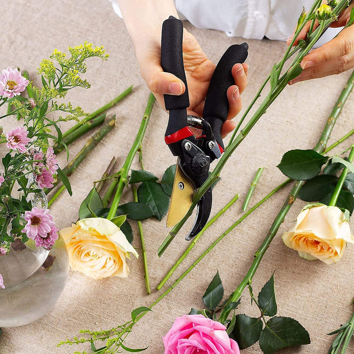 Professional Ratchet Garden Pruning Shears Ergonomic Hand Clippers