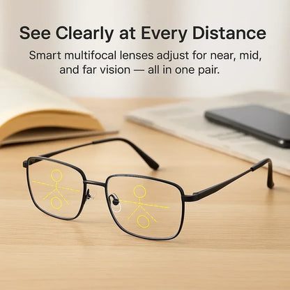 Progressive Multifocal Reading Glasses Blue Light Filter