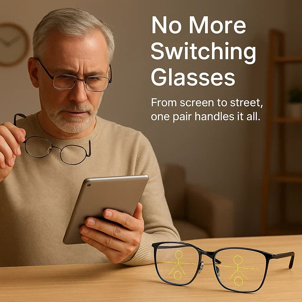 Progressive Multifocal Reading Glasses Blue Light Filter