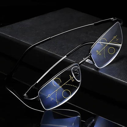 Progressive Multifocal Reading Glasses with Blue Light Protection
