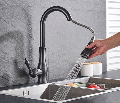 Pull-Out Stainless Steel Kitchen Mixer Faucet with 360° Swivel Spray Head