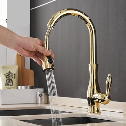 Pull-Out Stainless Steel Kitchen Mixer Faucet with 360° Swivel Spray Head