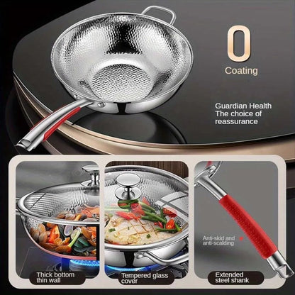 Pure Titanium Round Bottom Wok for Induction Cooking