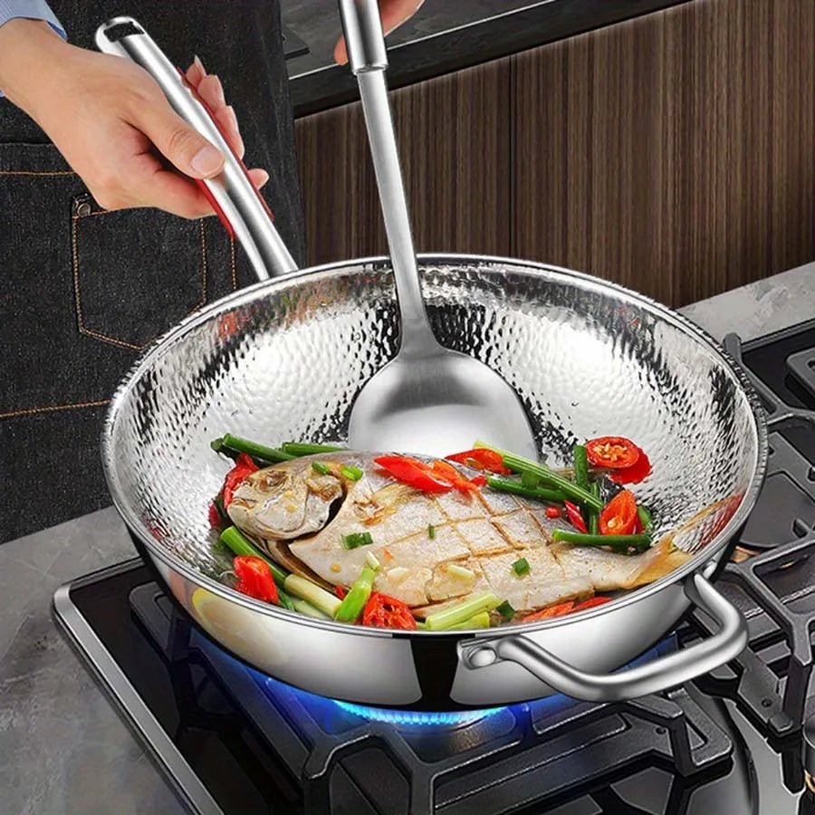 Pure Titanium Round Bottom Wok for Induction Cooking