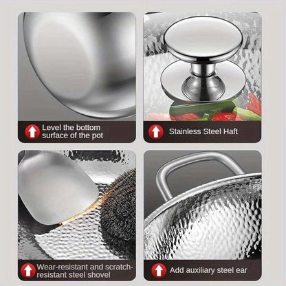 Pure Titanium Round Bottom Wok for Induction Cooking