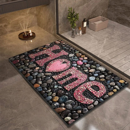 Quick Dry Diatomaceous Earth Bath Mat with Non Slip Backing