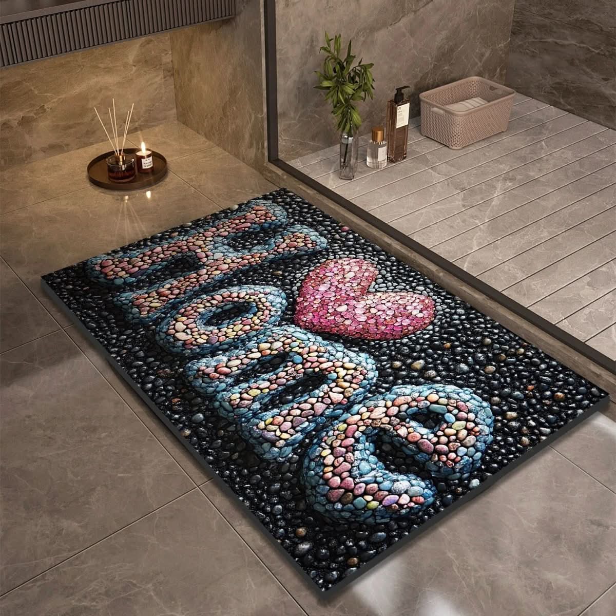 Quick Dry Diatomaceous Earth Bath Mat with Non Slip Backing