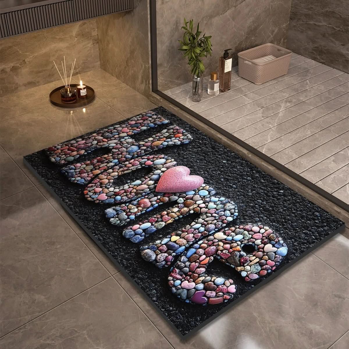 Quick Dry Diatomaceous Earth Bath Mat with Non Slip Backing