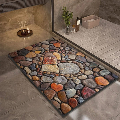 Quick Dry Diatomaceous Earth Bath Mat with Non Slip Backing