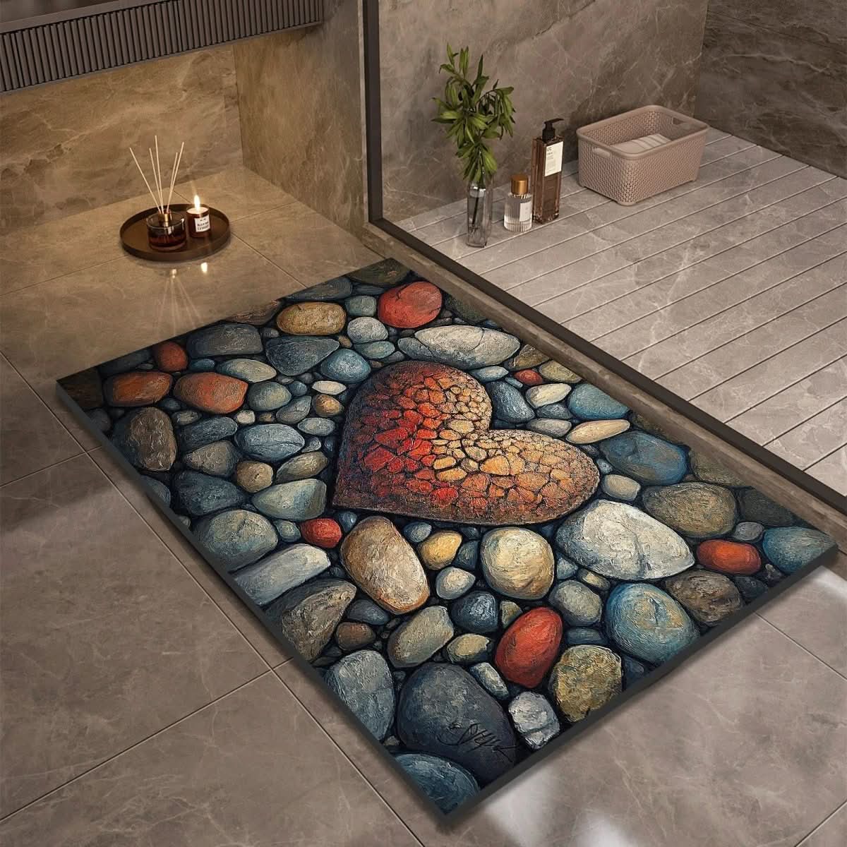 Quick Dry Diatomaceous Earth Bath Mat with Non Slip Backing