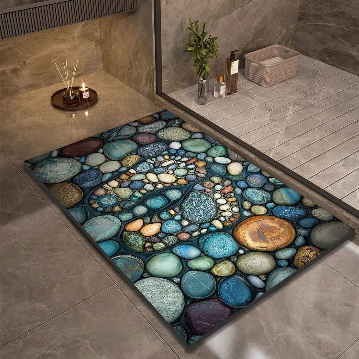 Quick Dry Diatomaceous Earth Bath Mat with Non Slip Backing