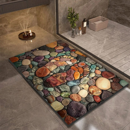 Quick Dry Diatomaceous Earth Bath Mat with Non Slip Backing