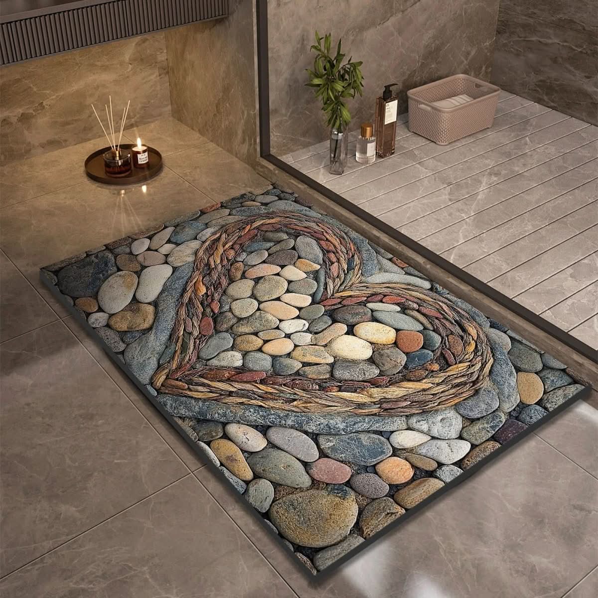 Quick Dry Diatomaceous Earth Bath Mat with Non Slip Backing