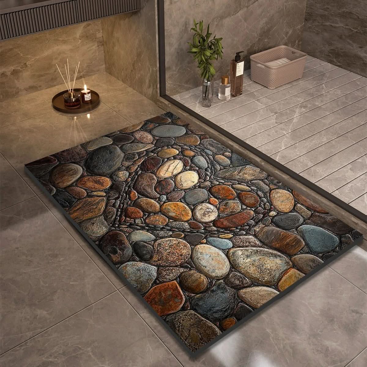 Quick Dry Diatomaceous Earth Bath Mat with Non Slip Backing