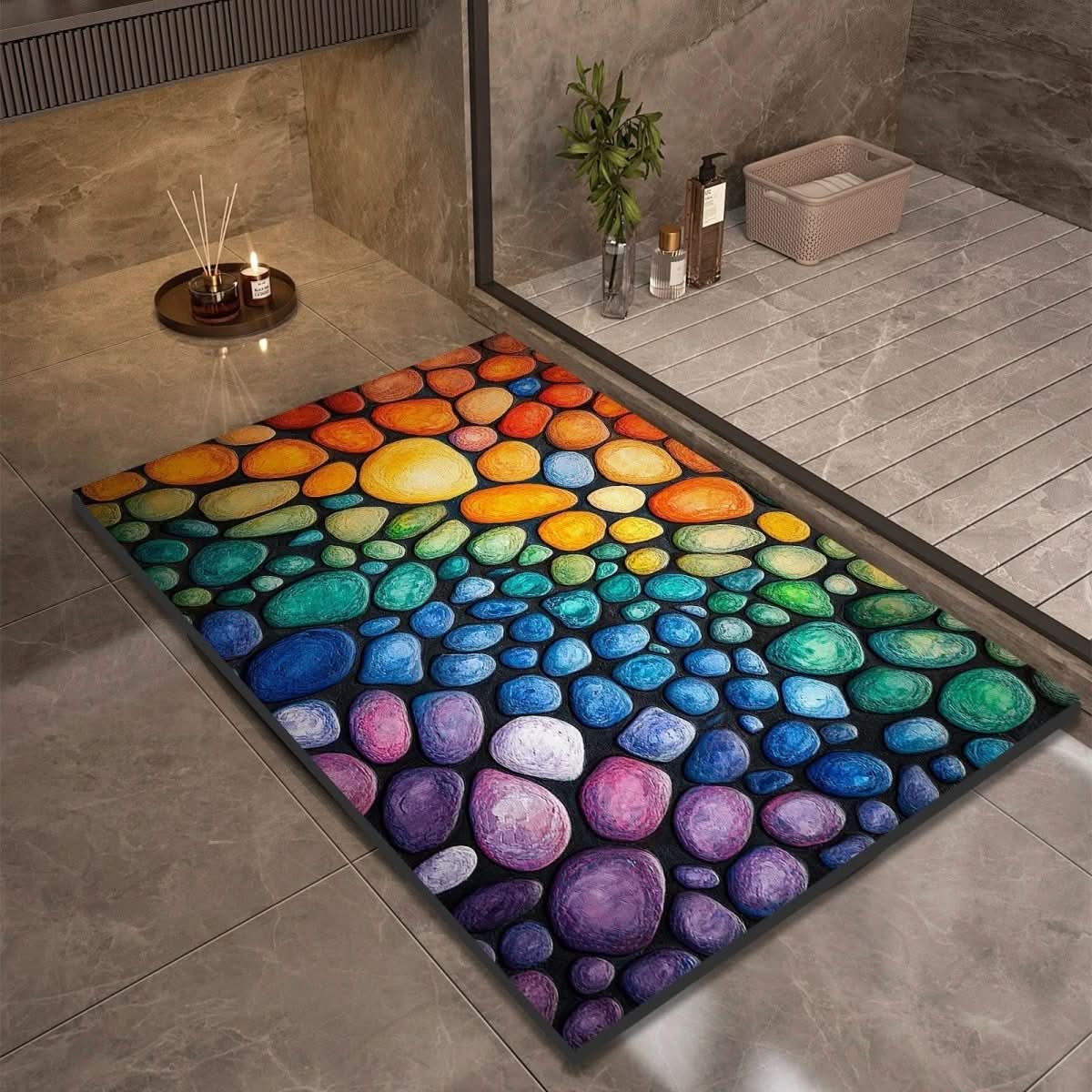 Quick Dry Diatomaceous Earth Bath Mat with Non Slip Backing