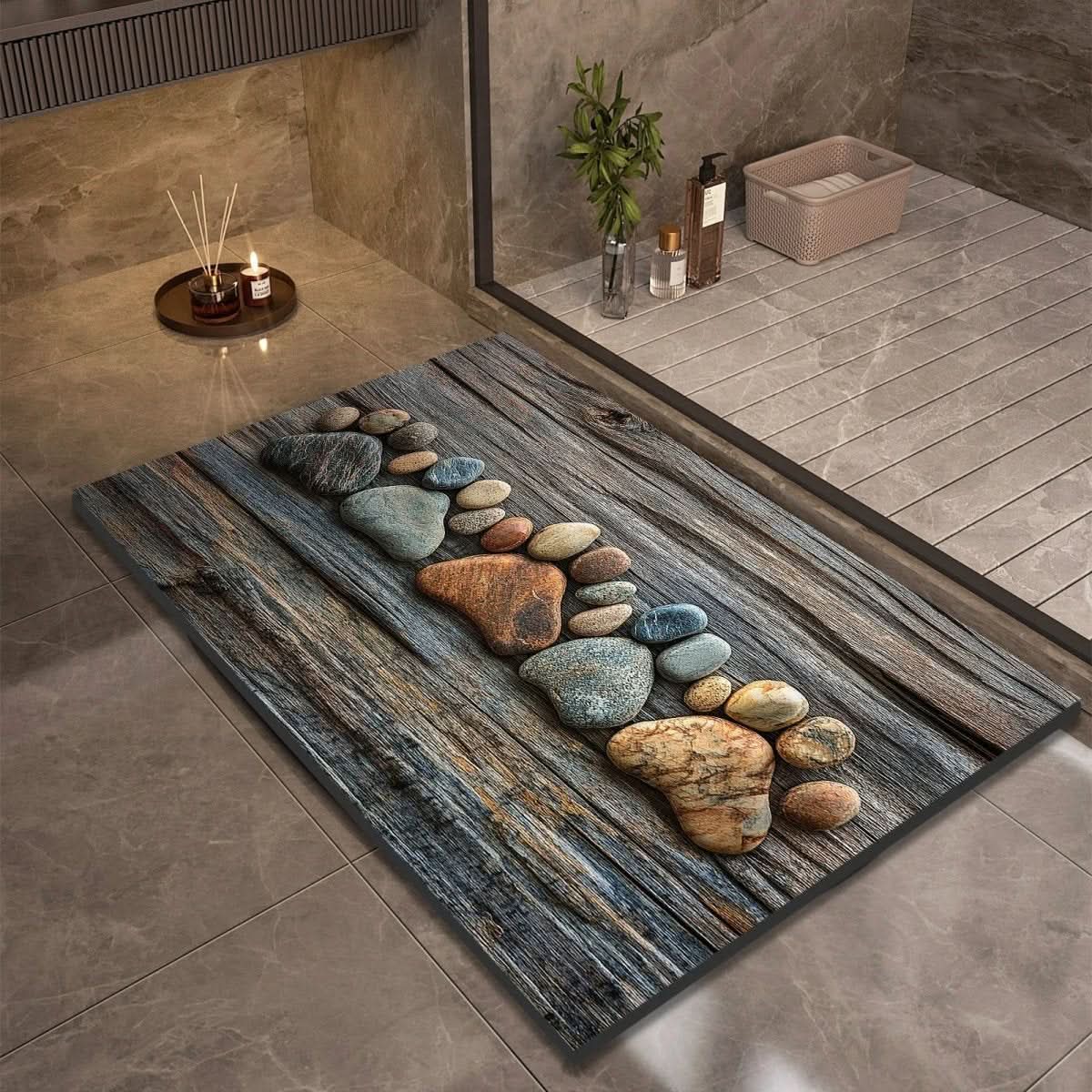 Quick Dry Diatomaceous Earth Bath Mat with Non Slip Backing