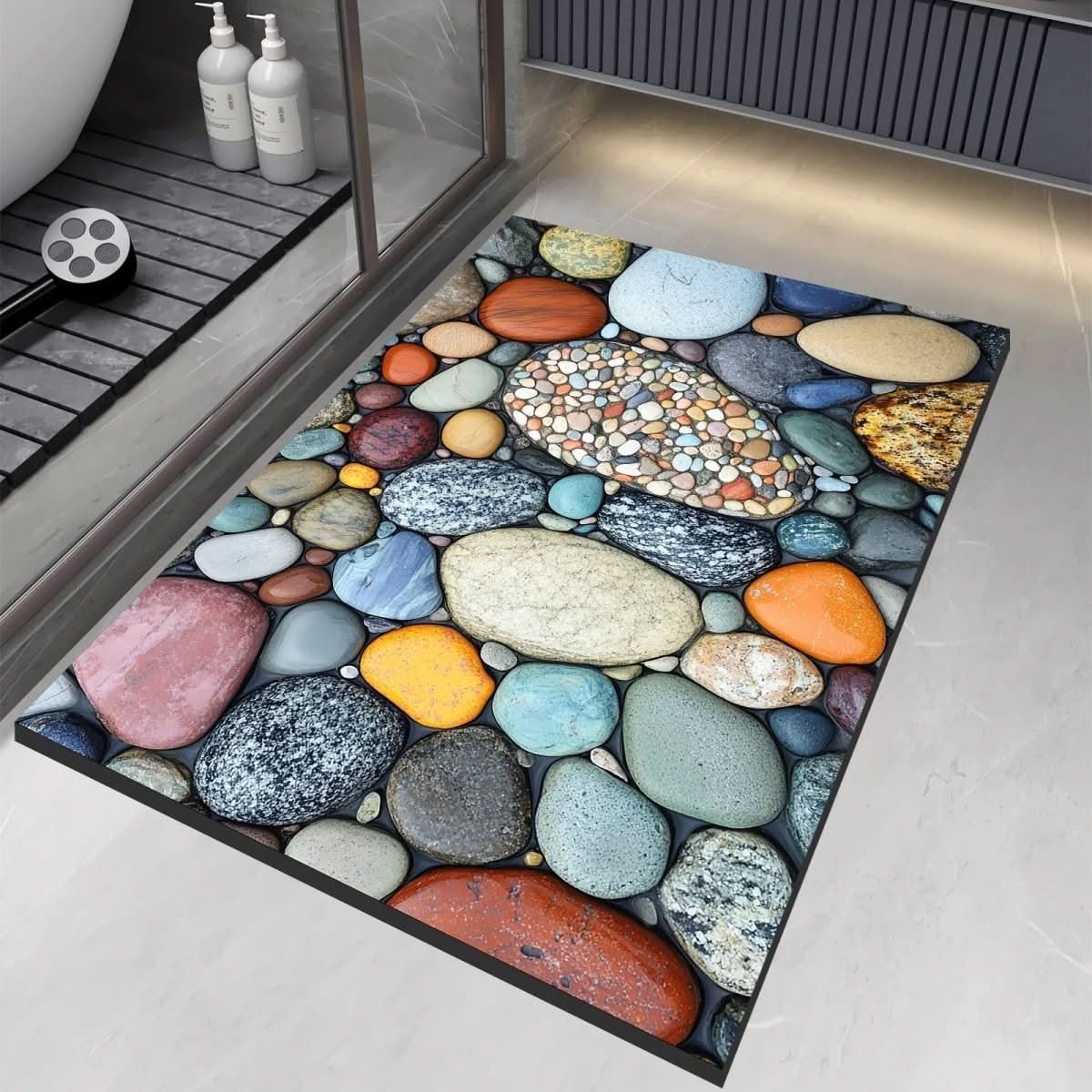 Quick Dry Diatomaceous Earth Bath Mat with Non Slip Backing