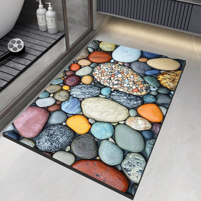 Quick Dry Diatomaceous Earth Bath Mat with Non Slip Backing