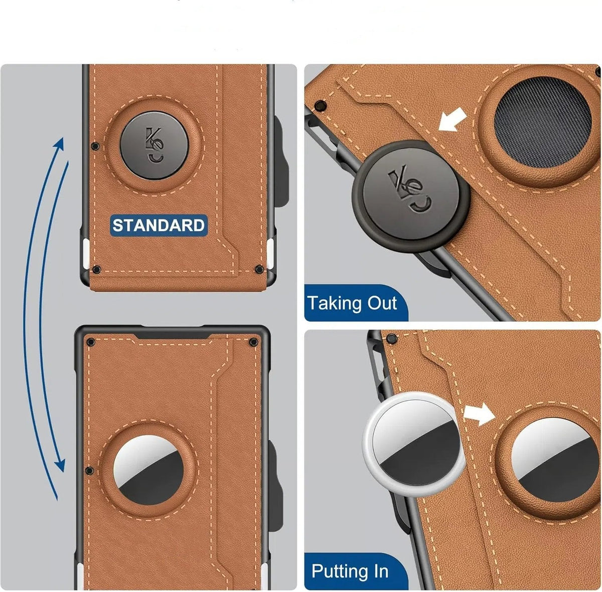 RFID Blocking Pop Up Wallet with Aluminum Card Holder and Money Clip