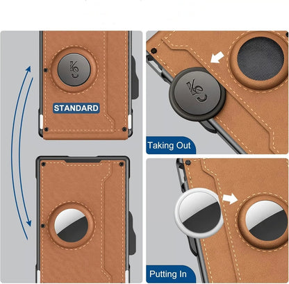 RFID Blocking Pop Up Wallet with Aluminum Card Holder and Money Clip