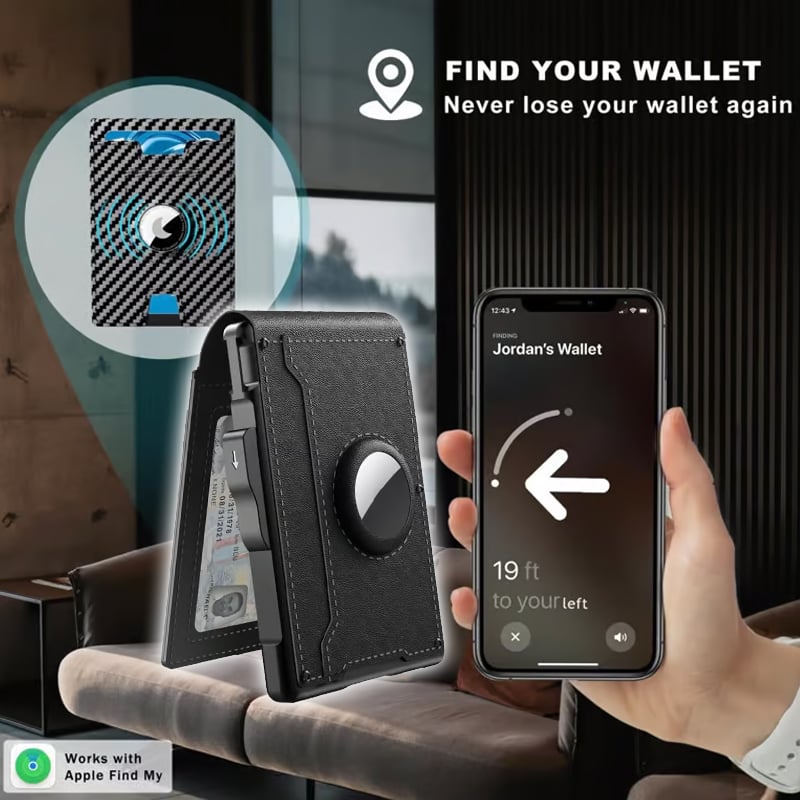 RFID Blocking Pop Up Wallet with Aluminum Card Holder and Money Clip