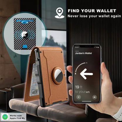RFID Blocking Pop Up Wallet with Aluminum Card Holder and Money Clip