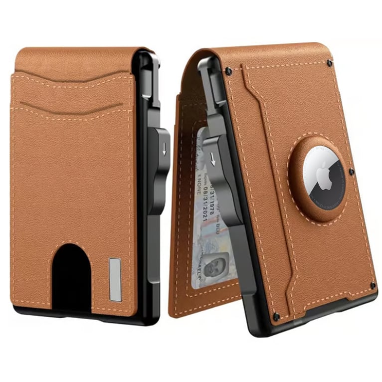 RFID Blocking Pop Up Wallet with Aluminum Card Holder and Money Clip