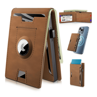 RFID Blocking Pop Up Wallet with Aluminum Card Holder and Money Clip