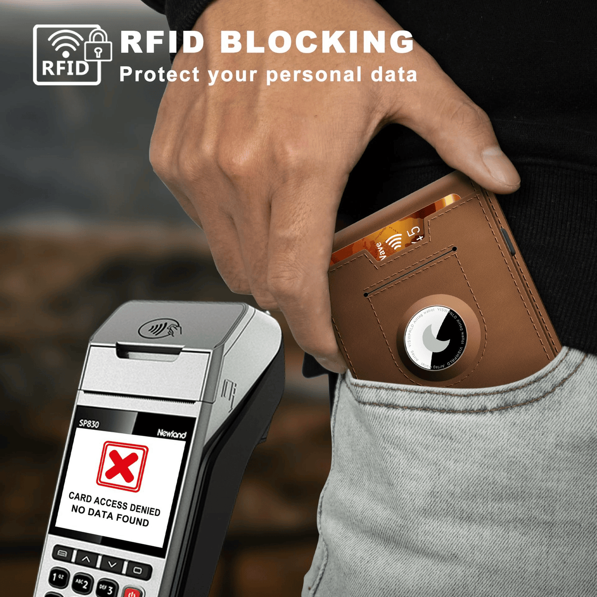 RFID Blocking Pop Up Wallet with Aluminum Card Holder and Money Clip