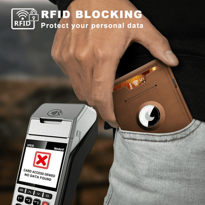 RFID Blocking Pop Up Wallet with Aluminum Card Holder and Money Clip