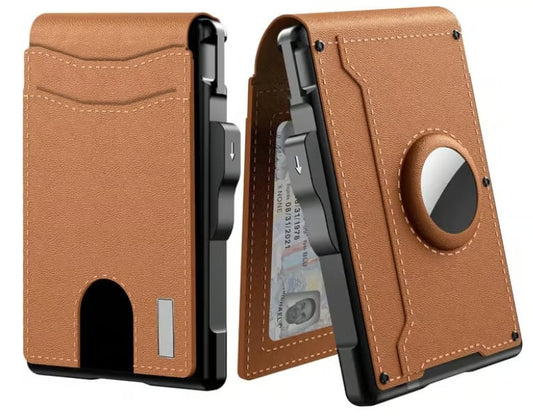 RFID Blocking Pop Up Wallet with Aluminum Card Holder and Money Clip